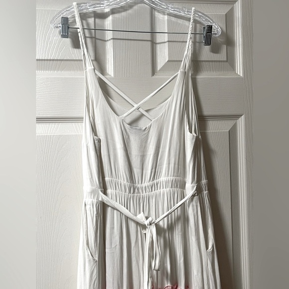 TORRID White/Pink/Blue Multi Colorblock Challis Tiered Maxi Dress Size 0 - Picture 11 of 11